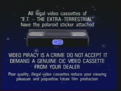 CIC Video Illegal Video Cassettes (E.T. variant) CIC Video Illegal Video Cassettes (E.T. variant)