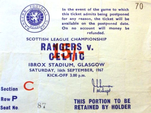 1967-09-16: Rangers 1-0 Celtic, League Division 1 - The Celtic Wiki