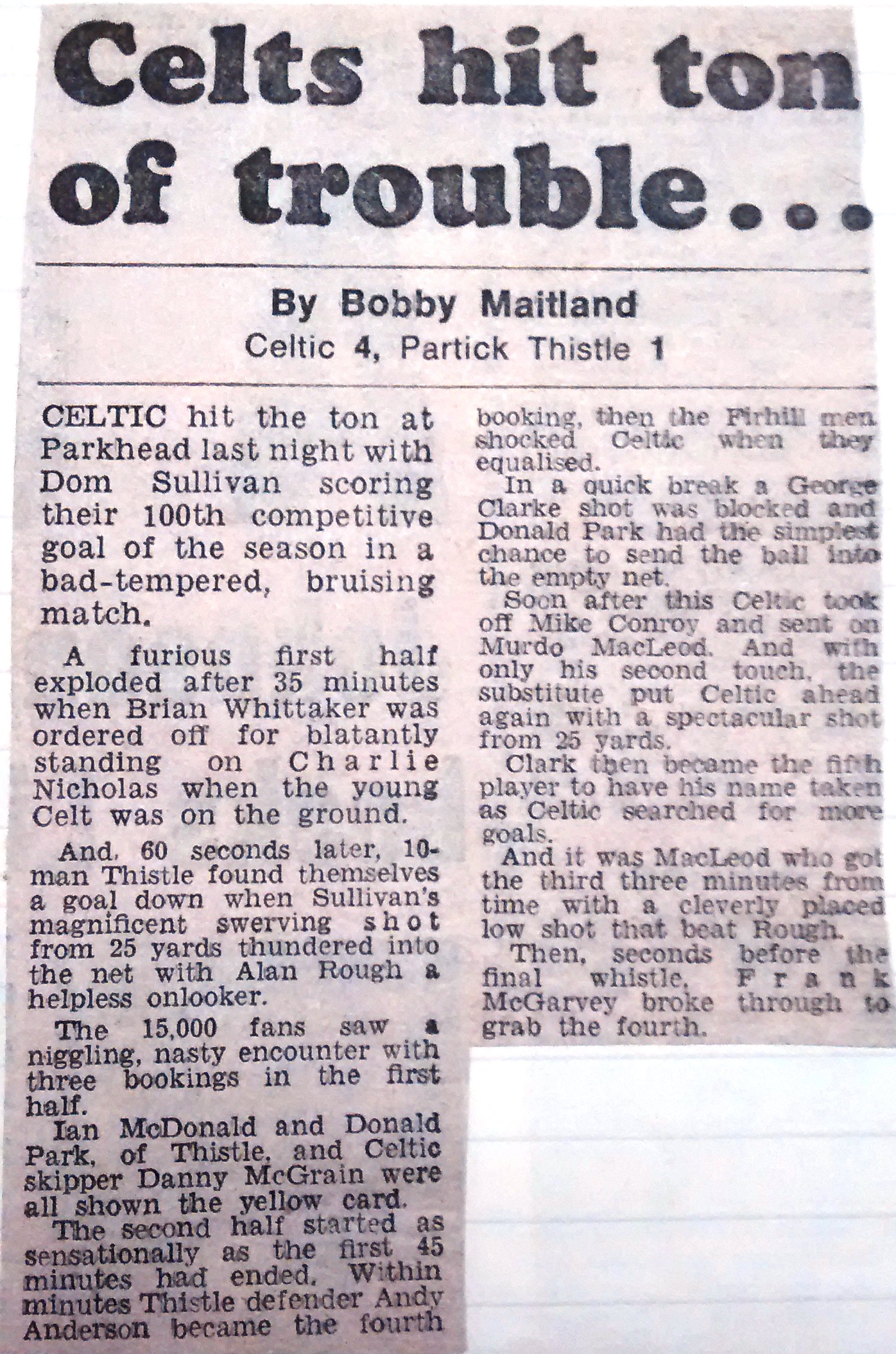 1981 Celtic 4-1 Partick