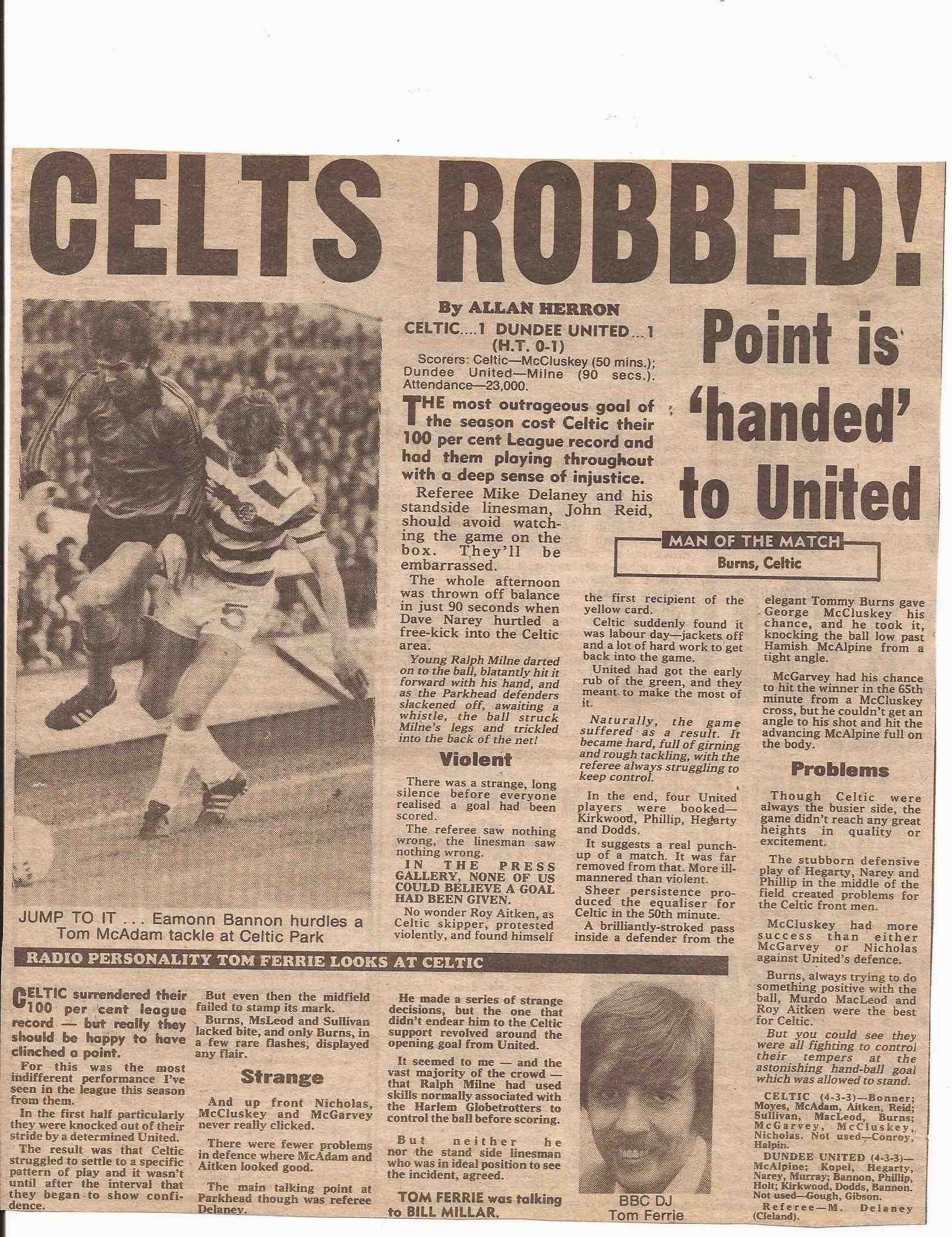 Dundee Utd 1-1 Oct 81