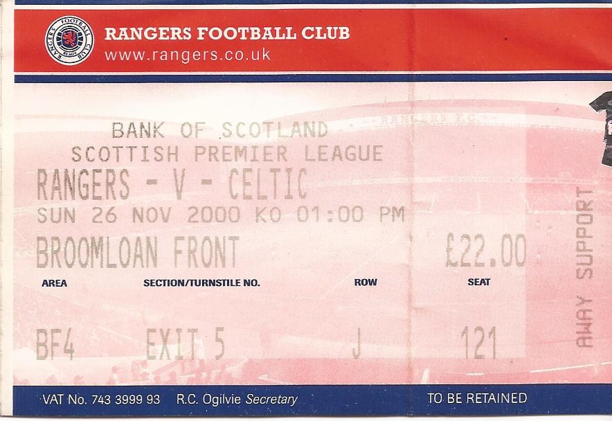 2000-11-26: Rangers 5-1 Celtic, Premier League - The Celtic Wiki