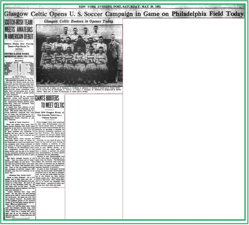 1931-05-23: Pennyslvania All Stars 1-6 Celtic, American Tour - The Celtic Wiki