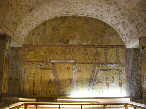 KV14 - Burial chamber - Setnakht before Horus; Book of the Earth KV14 - Burial chamber - Setnakht before Horus; Book of the Earth