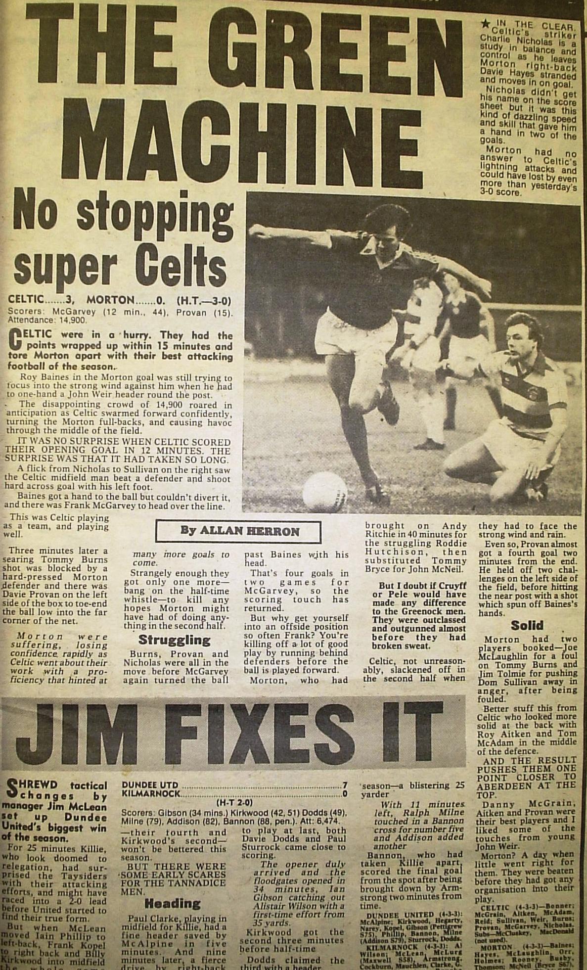 1981 Celtic 3-0 Morton report