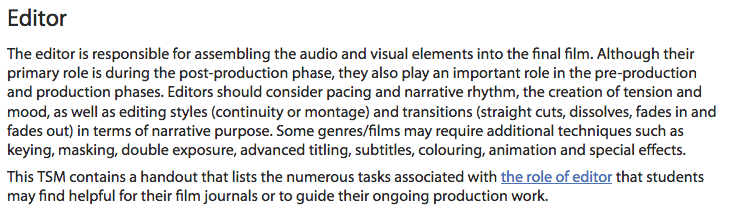 Film Editing - Media@ESF Film Editing - Media@ESF