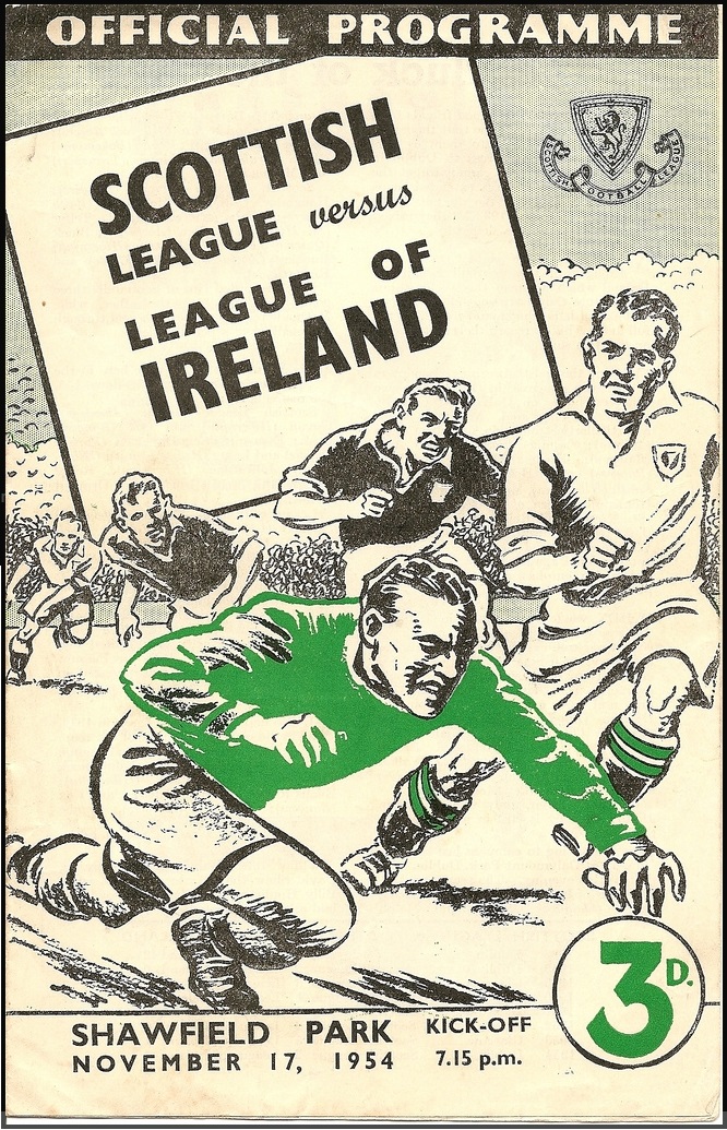 1954 - Scottish League v League of Ireland - The Partick Thistle History Archive