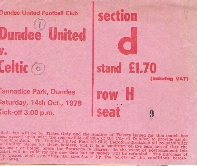 1978-10-14: Dundee United 1-0 Celtic, League - The Celtic Wiki