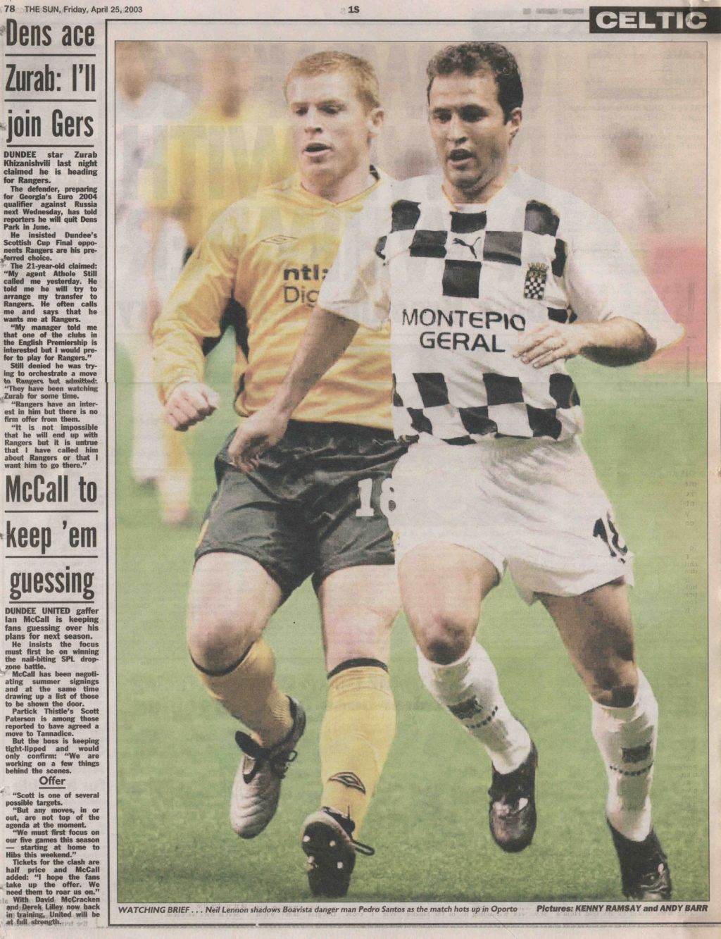 2003-04-10: Celtic 1-1 Boavista, UEFA Cup – Pictures – The Celtic Wiki