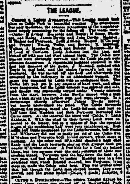 1895-03-16: Celtic 4-0 Leith Athletic, League Division 1 - The Celtic Wiki