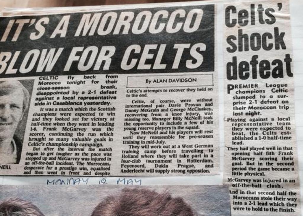 Celtic lose in Morocco 1981