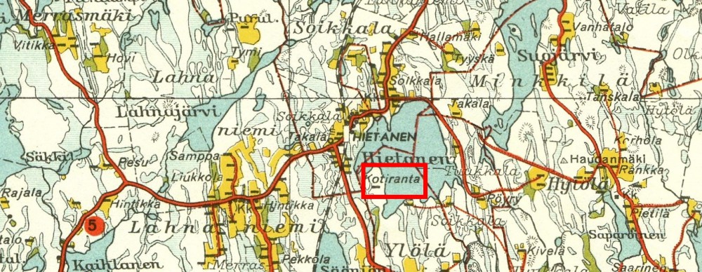Kartta: Hietanen 1947 Kartta: Hietanen 1947