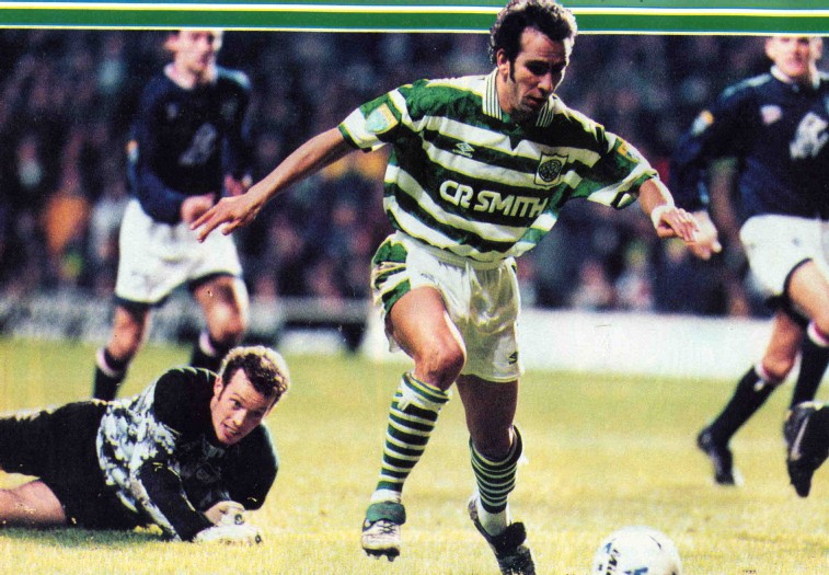 Paolo di Canio about to fire Celtic into the lead