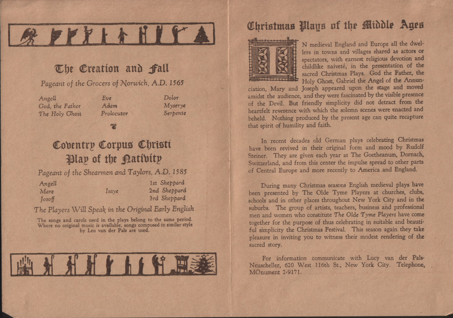 Programme - Medieval mystery plays Programme - Medieval mystery plays