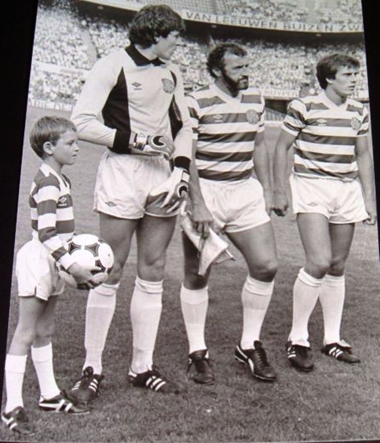 Celtic players line up Rotterdam 1982