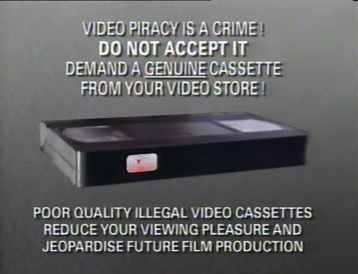 Entertainment in Video Illegal Video Cassettes (1993) Entertainment in Video Illegal Video Cassettes (1993)