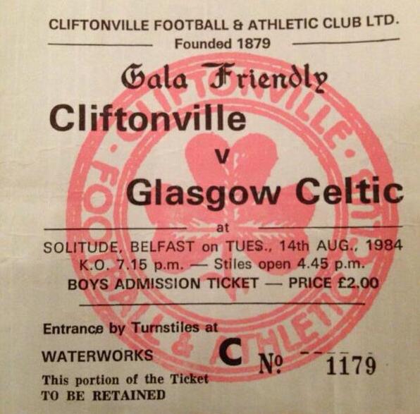 Cliftonville ticket 1984