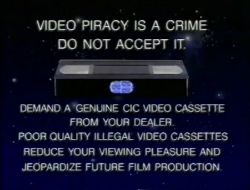 CIC Video Illegal Video Cassettes (1989) CIC Video Illegal Video Cassettes (1989)