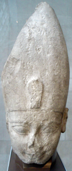 Limestone statue head of Ahmose I Limestone statue head of Ahmose I