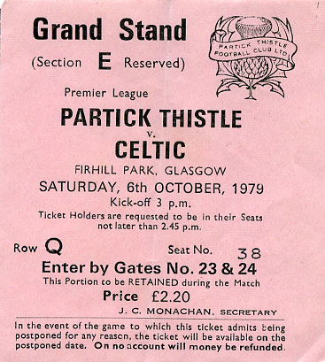 1979-10-06: Partick Thistle 0-0 Celtic, Premier Division - The Celtic Wiki