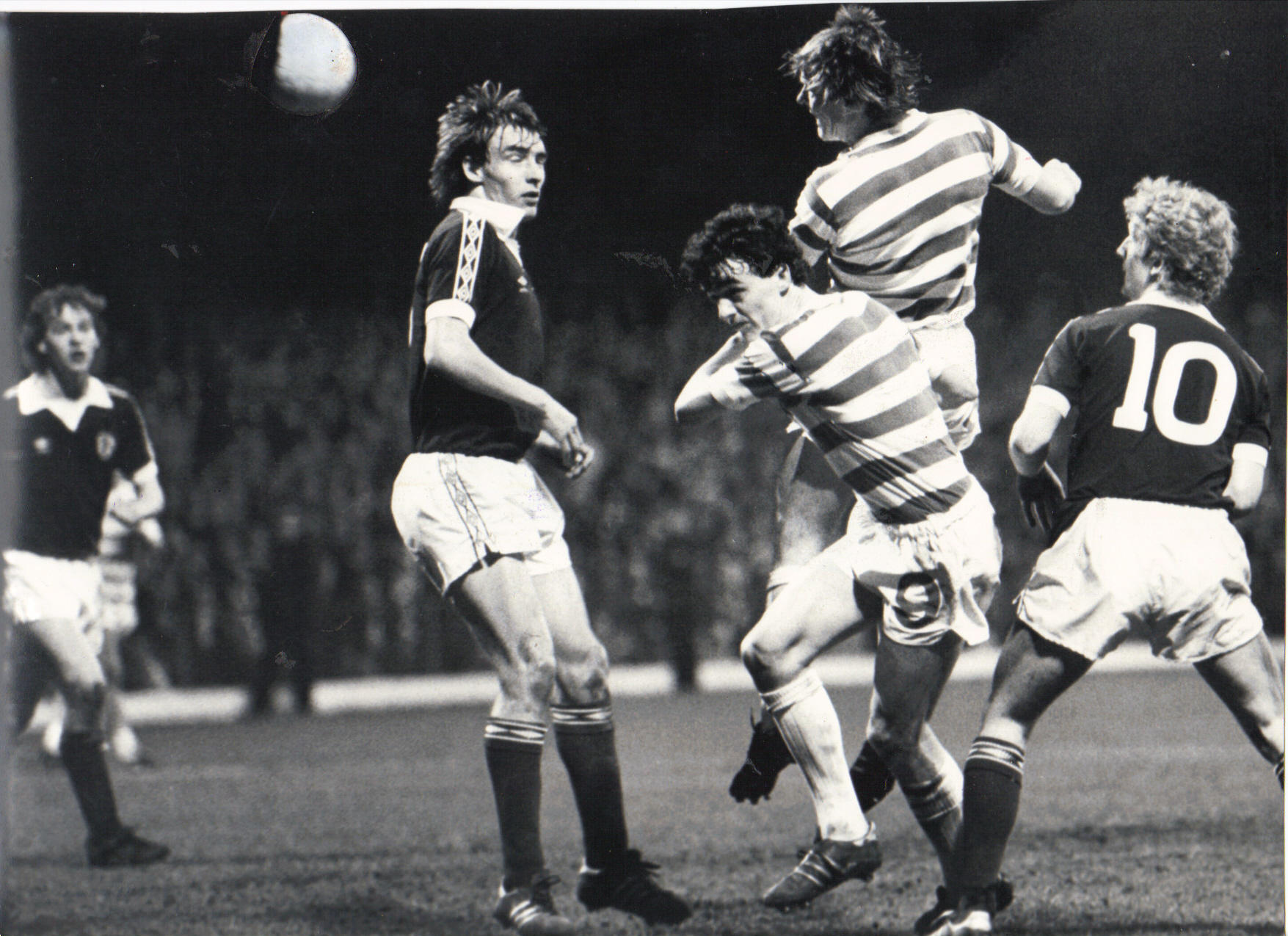 Murdo MacLeod heads in the 6th goal against Hearts