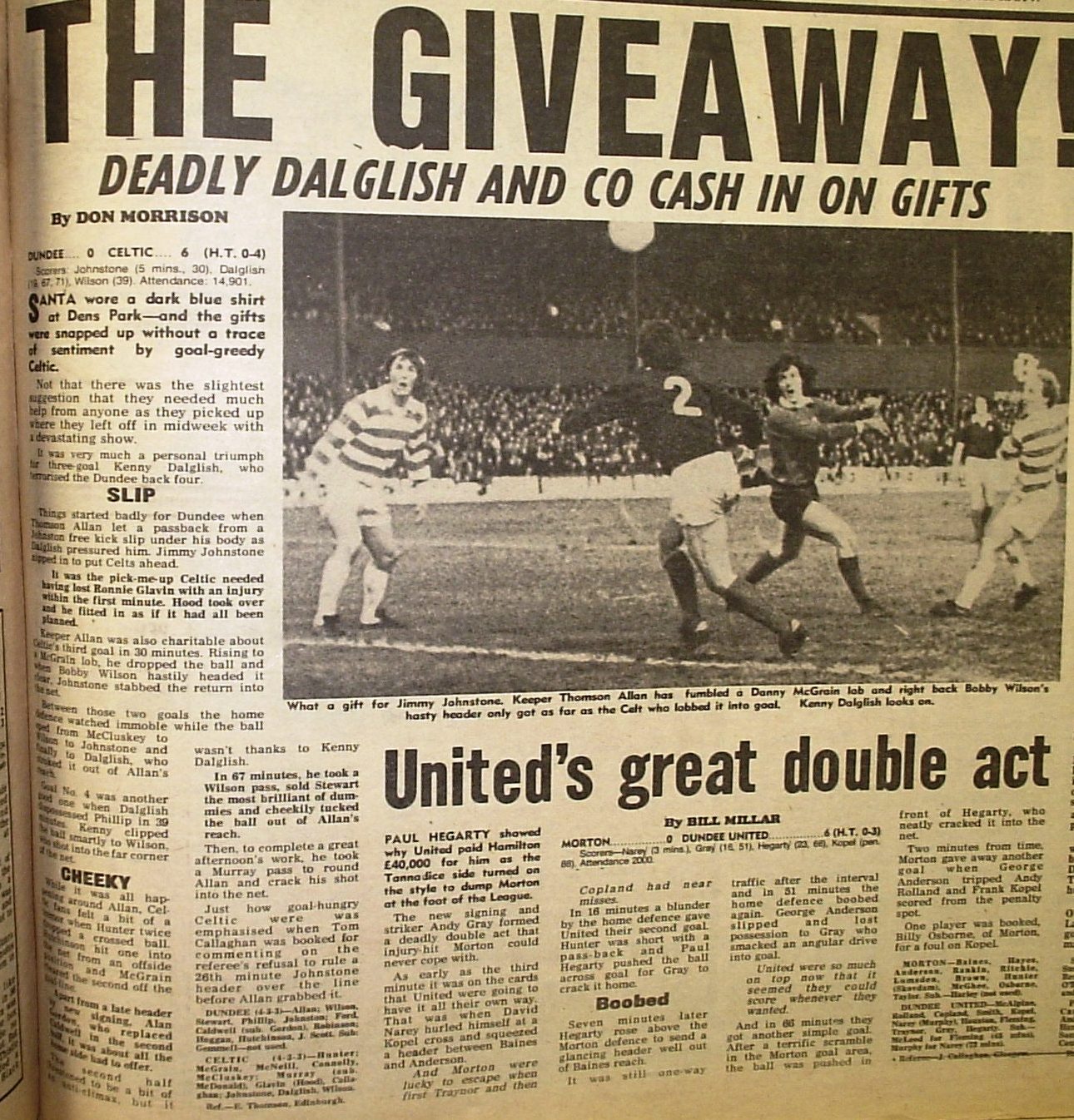 1974 Dundee 0-6 Celtic report