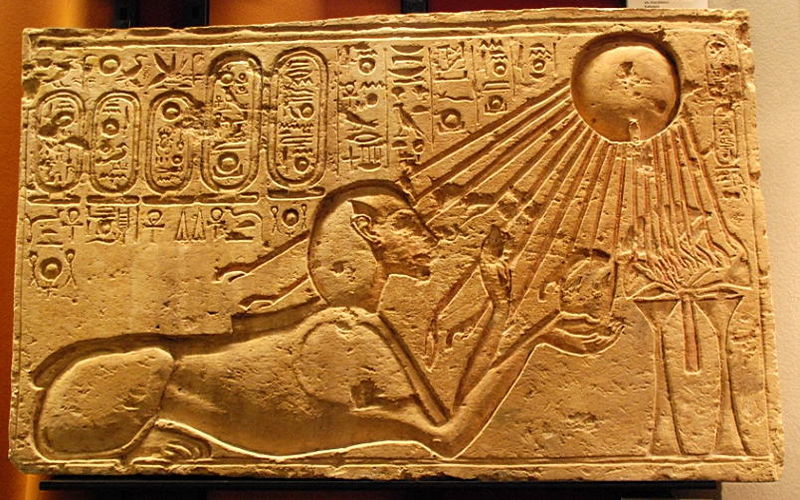 Akhenaten portrayed as a sphinx Akhenaten portrayed as a sphinx