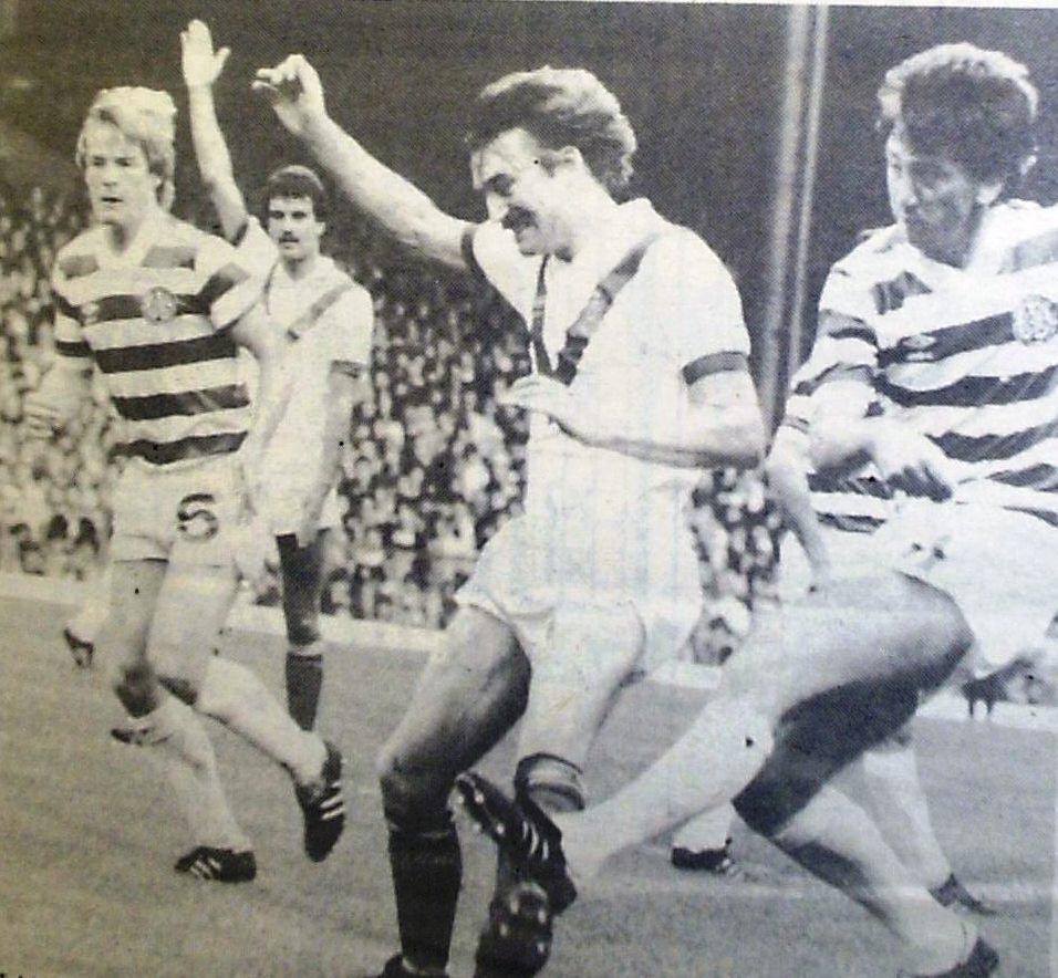 McCluskey scores against Airdrie August 1981