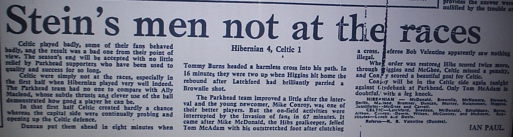 1978 Hibs 4-1 Celtic report