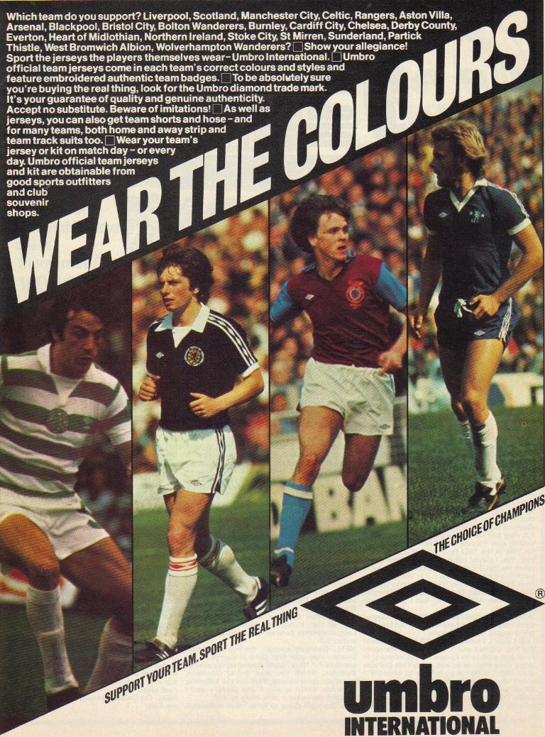 Joe Craig Umbro advert 1977