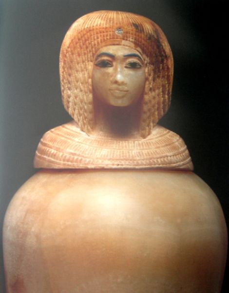 KV55 - canopic jar head resembling Queen Kiya KV55 - canopic jar head resembling Queen Kiya