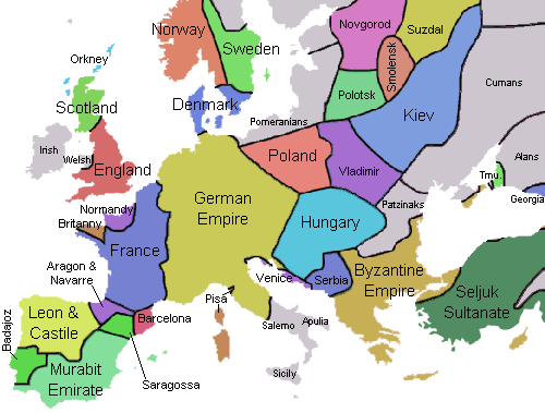 Medieval Europe 1092AD Medieval Europe 1092AD