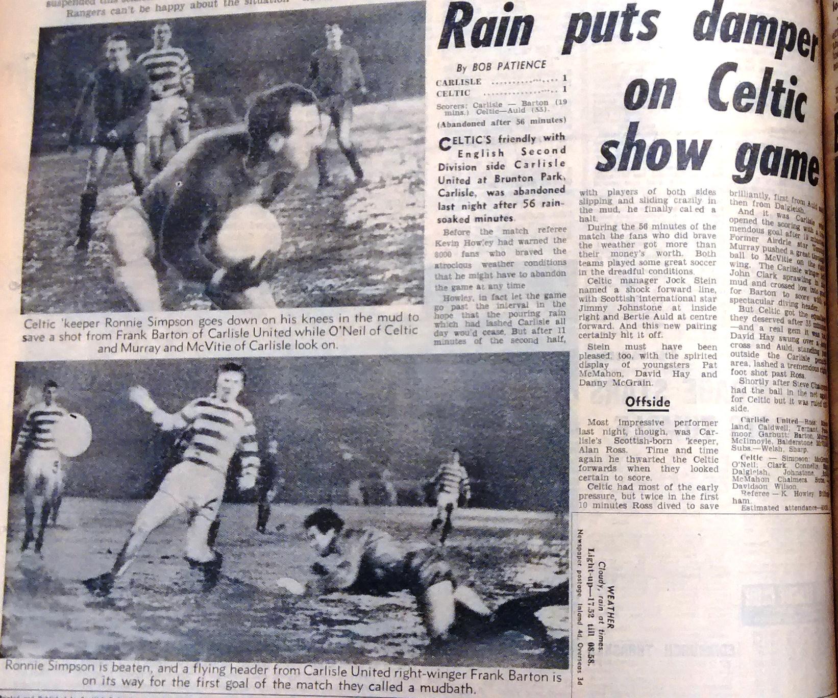 1969 Carlisle 1-1 Celtic