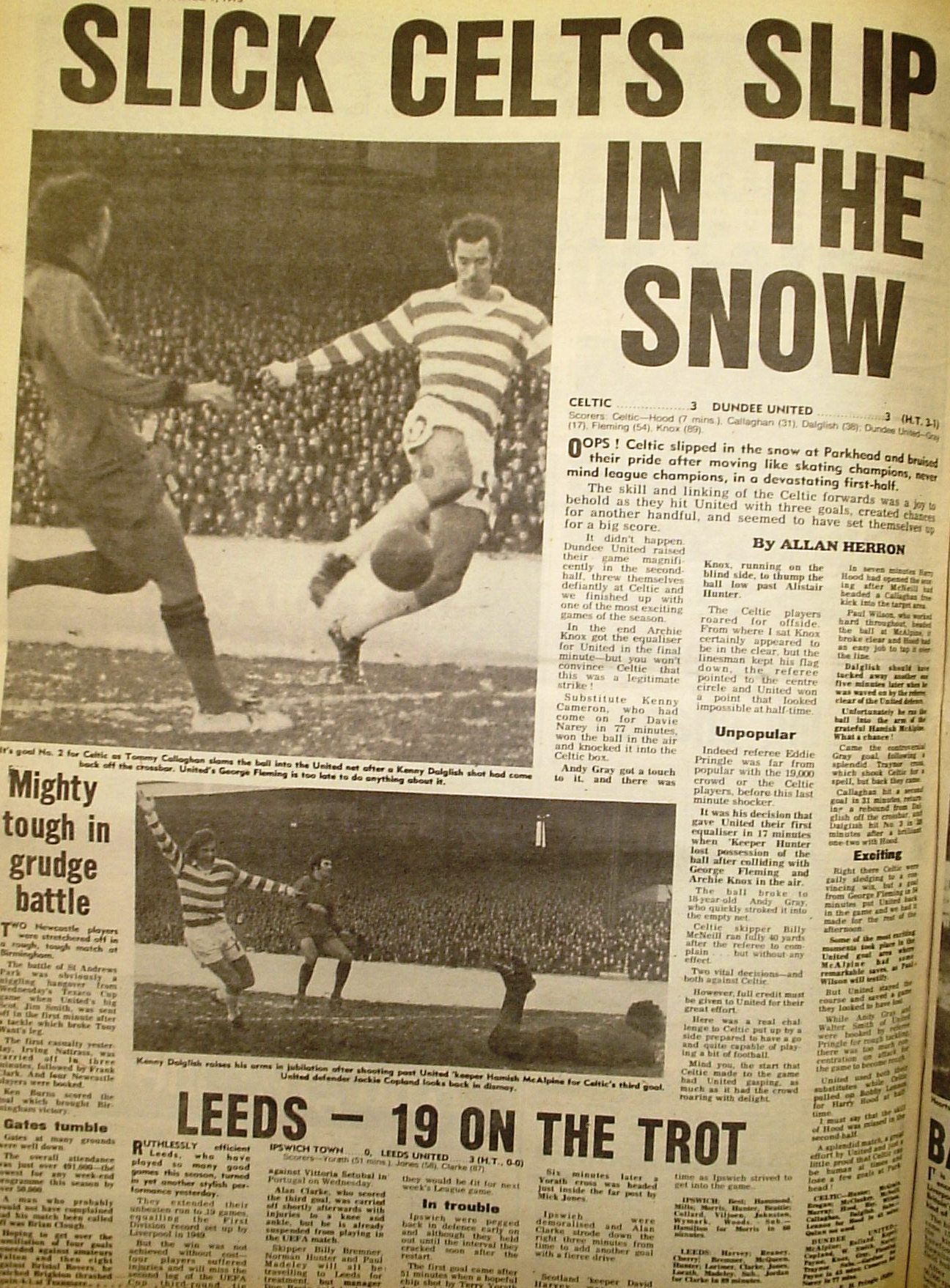 1973 Celtic 3-3 Dundee Utd report