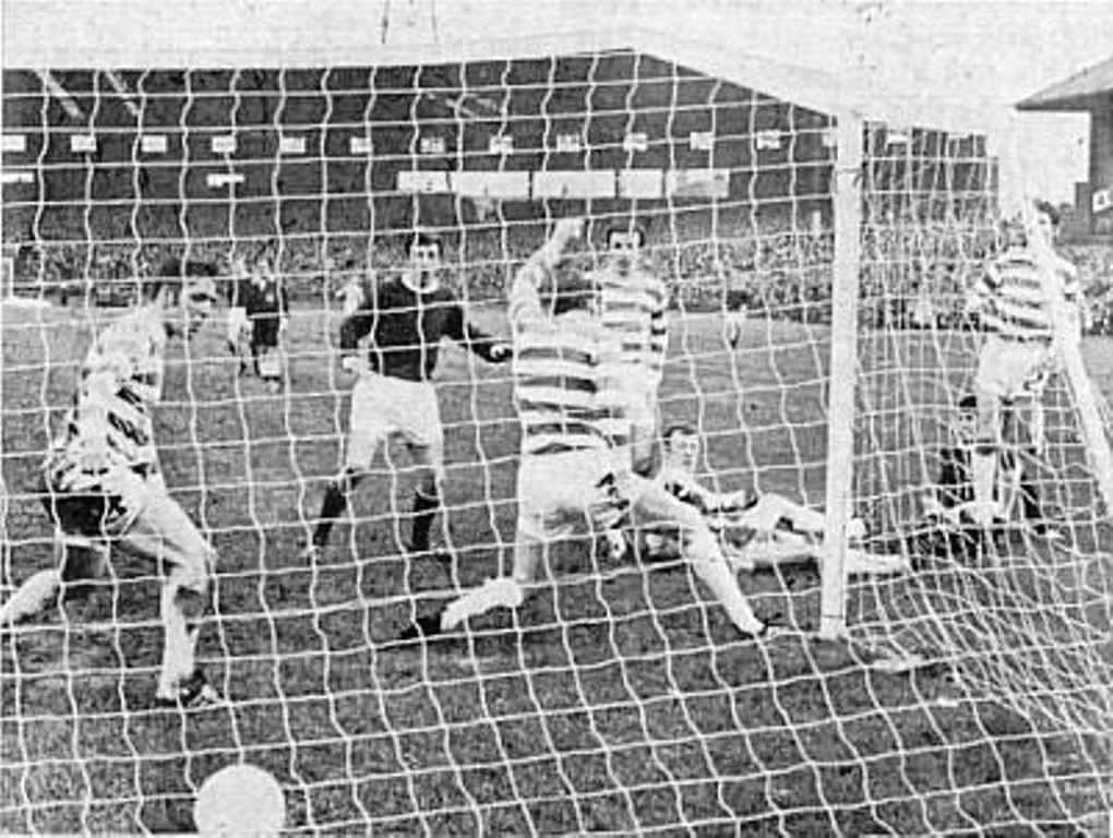 Ford scores for Hearts at Parkhead 1969