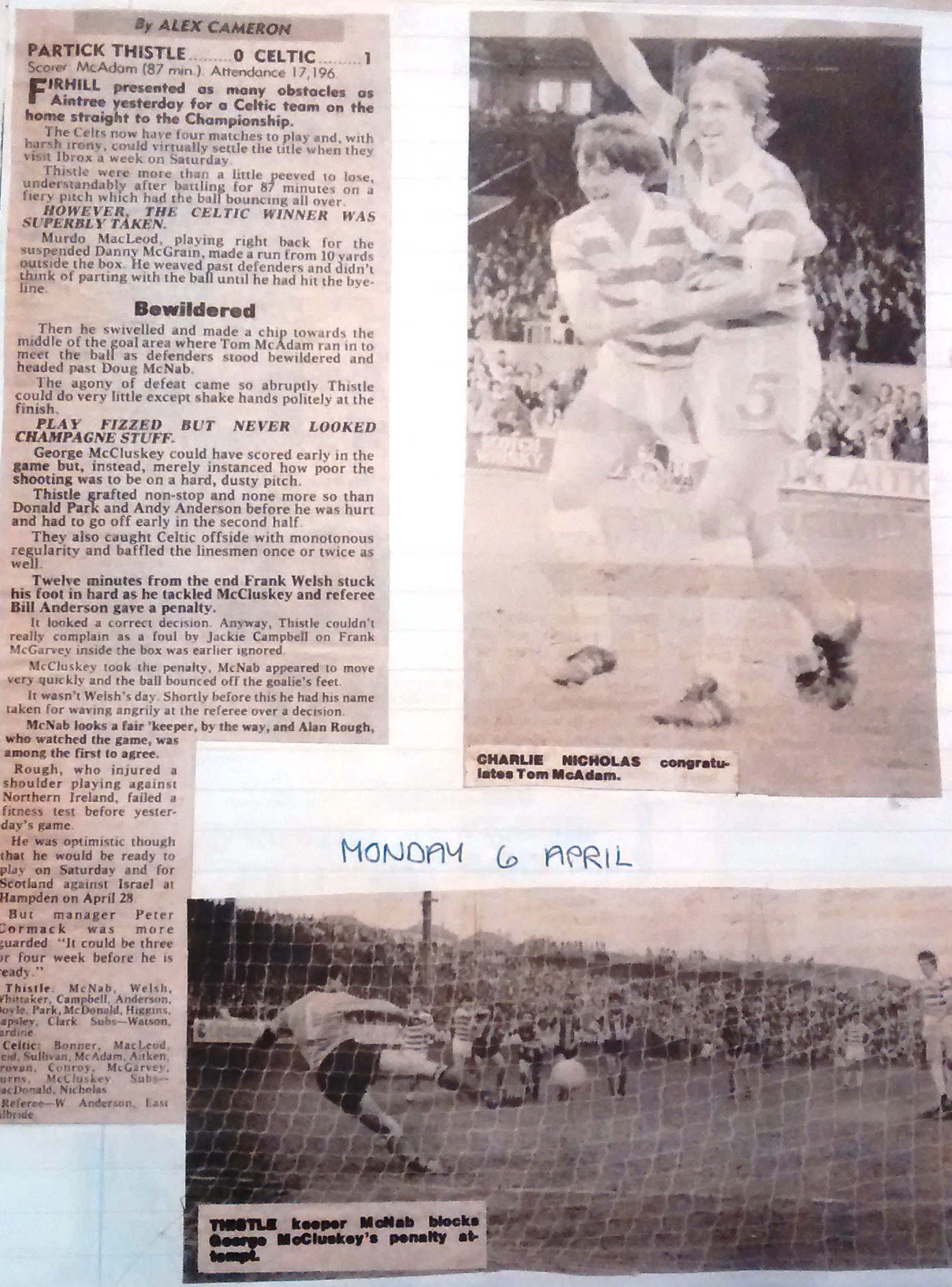 1981 Partick 0-1 Celtic