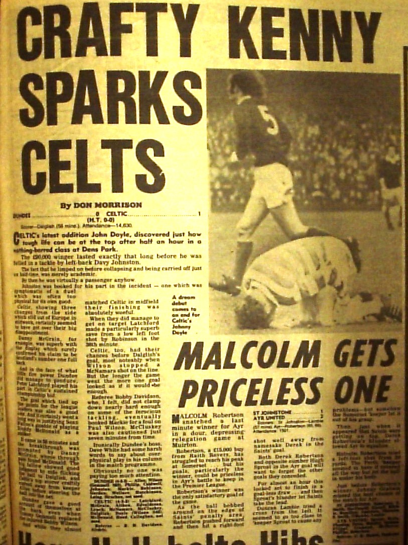 1976 Dundee 0-1 Celtic report