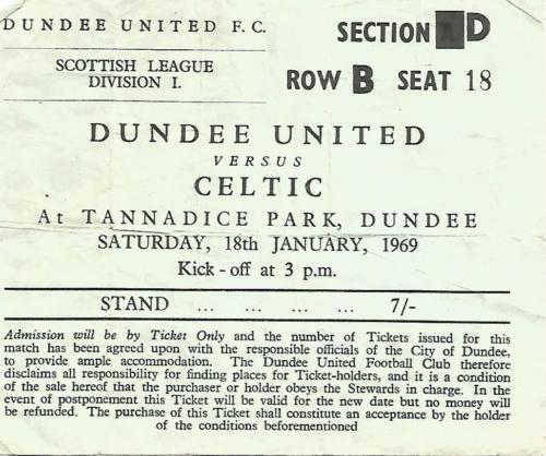 1969-01-18: Dundee United 1-3 Celtic, League Division 1 - The Celtic Wiki