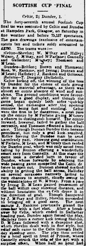 1925-04-11: Celtic 2-1 Dundee, Scottish Cup Final - The Celtic Wiki