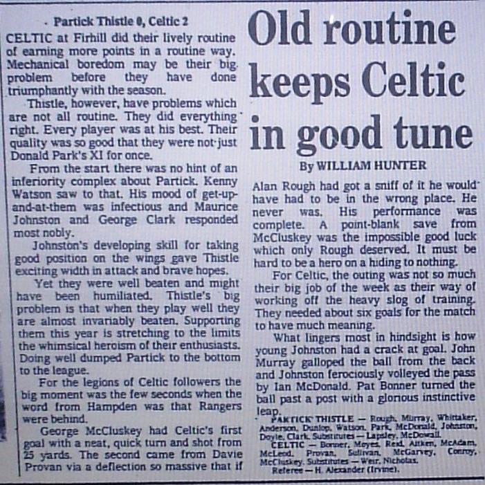 1981 Partick 0-2 Celtic report