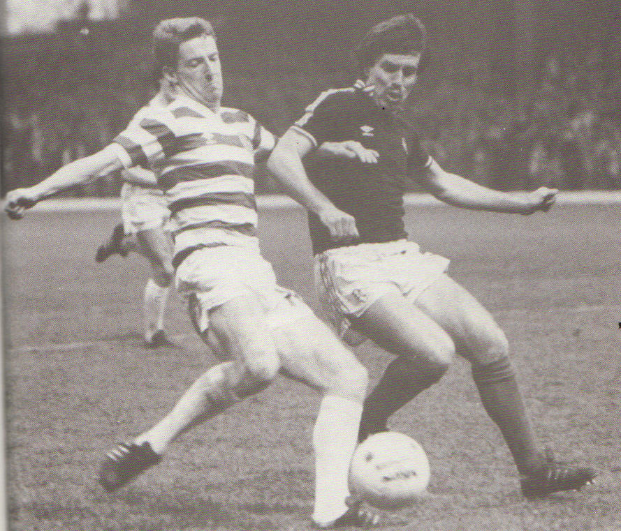 Tommy Burns attacks the Dundee goal