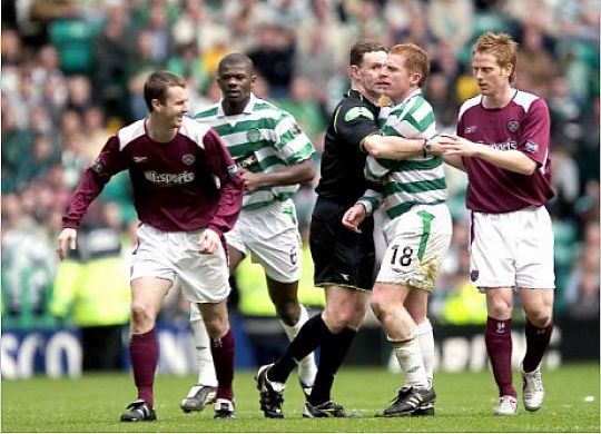 Lennon in thick of it v Hearts 2005