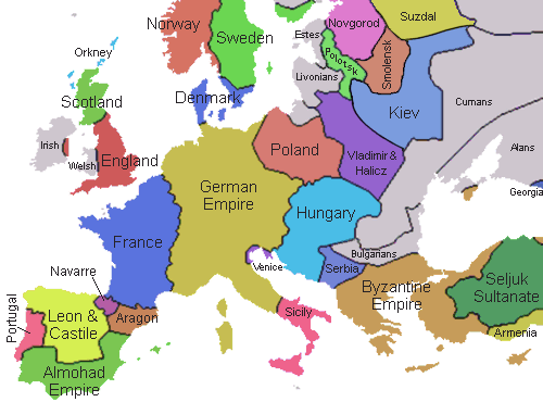 Medieval Europe 1190AD Medieval Europe 1190AD