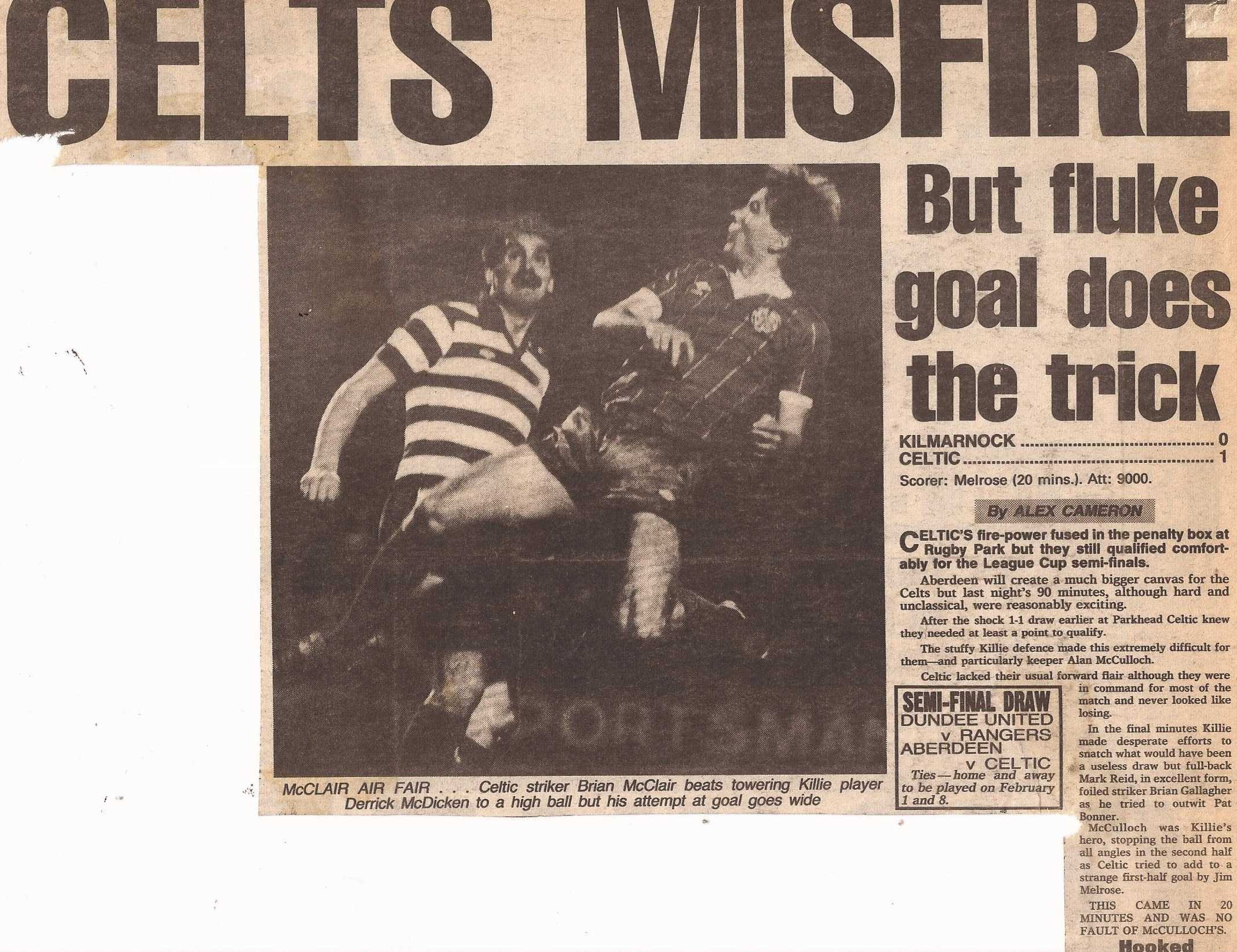 1983-11-30: Kilmarnock 0-1 Celtic, League Cup - The Celtic Wiki