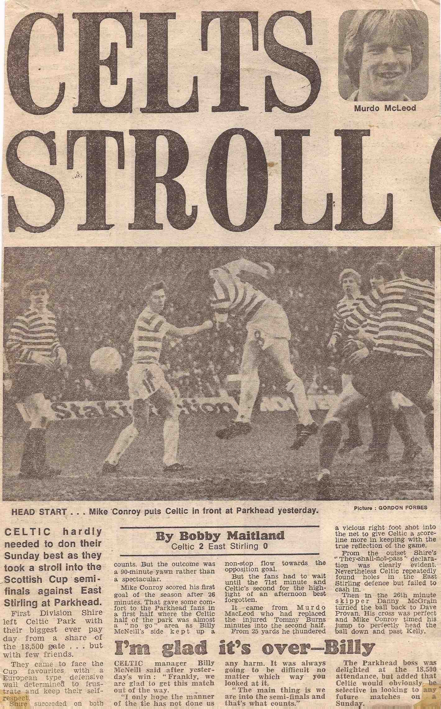 1981-03-08: Celtic 2-0 East Stirlingshire, Scottish Cup - The Celtic Wiki