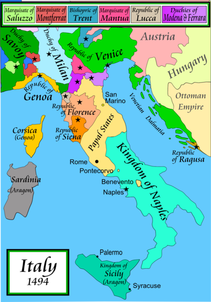 Map - major Italian States Map - major Italian States