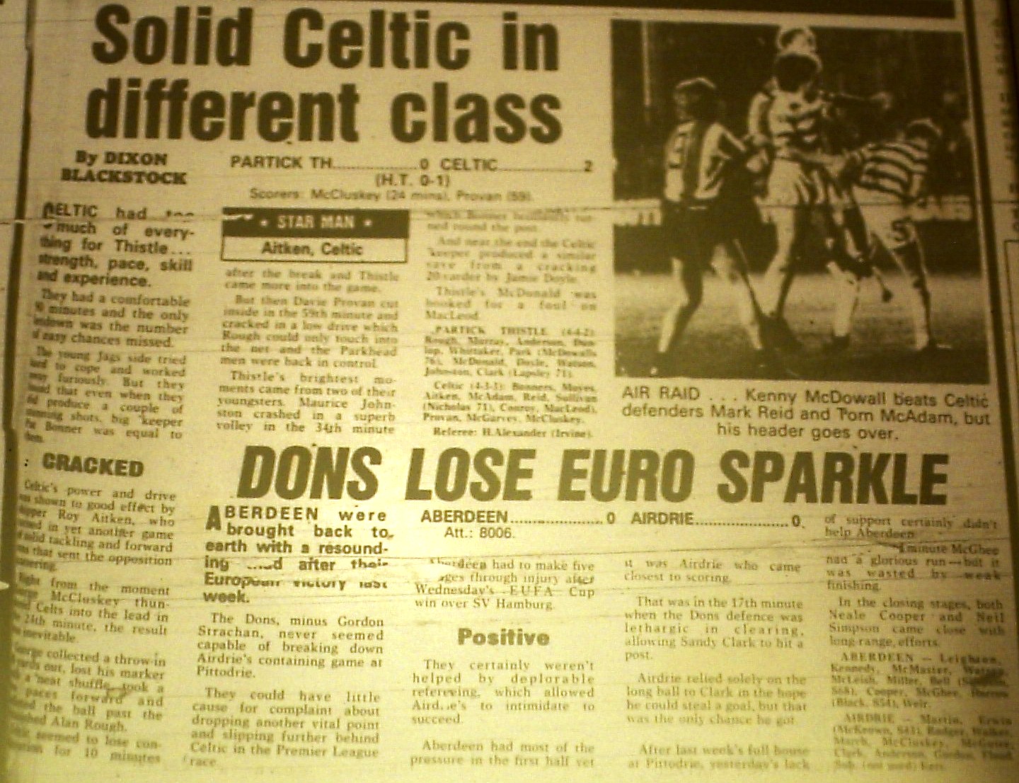 1981 Partick Thistle 0-2 Celtic report