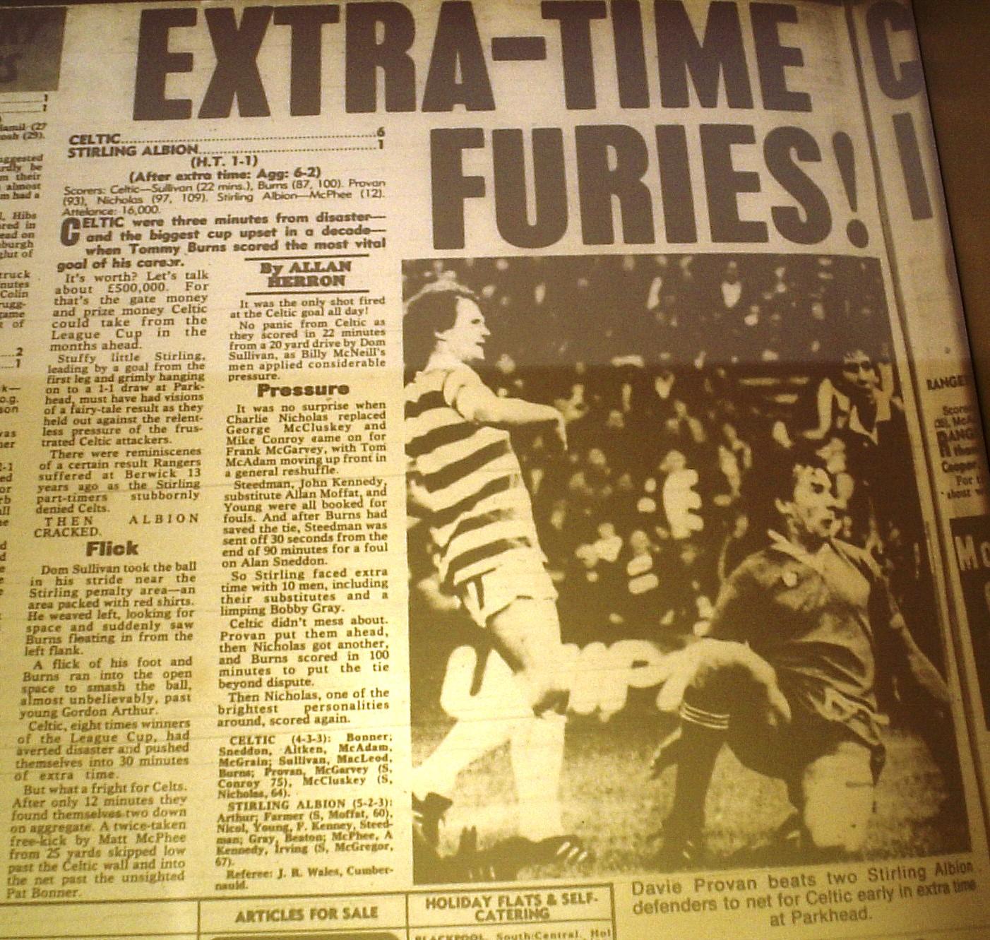 1980 Celtic 6-1 Stirling report