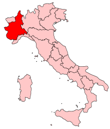 Map of Italy - highlighting Piedmont Map of Italy - highlighting Piedmont