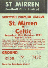 1981-10-10: St Mirren 1-2 Celtic, Premier Division - The Celtic Wiki