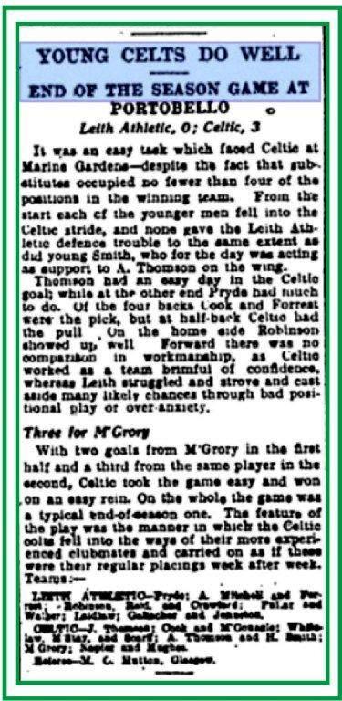 Leith Ath. v Celtic Apr 1931